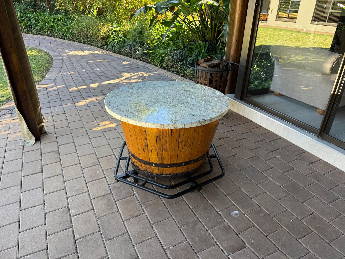 FORRGED Wine Barrel Table