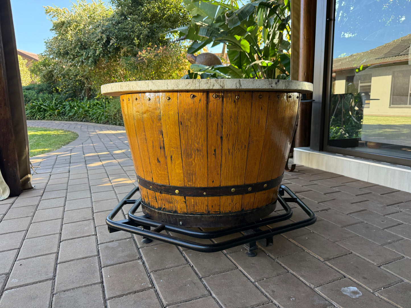 FORRGED Wine Barrel Table